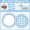 100PCS Baby Shower Checkered Tableware Set - Serves 25 (Blue and White Gingham)